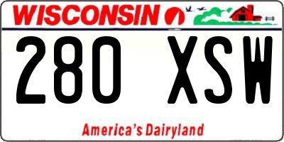 WI license plate 280XSW