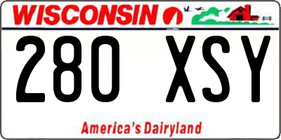 WI license plate 280XSY