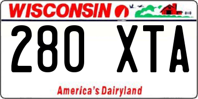 WI license plate 280XTA