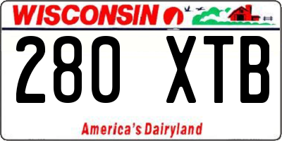 WI license plate 280XTB