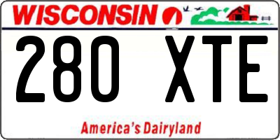 WI license plate 280XTE