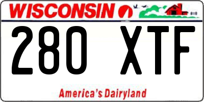 WI license plate 280XTF