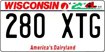 WI license plate 280XTG
