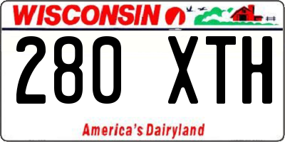 WI license plate 280XTH