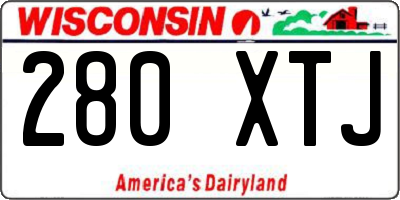 WI license plate 280XTJ