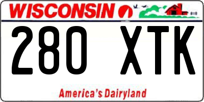WI license plate 280XTK