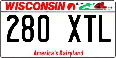 WI license plate 280XTL