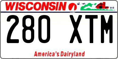 WI license plate 280XTM