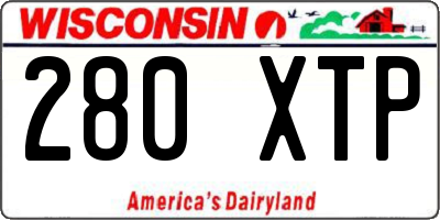 WI license plate 280XTP