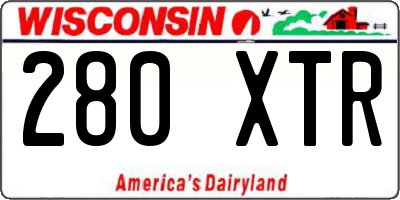 WI license plate 280XTR