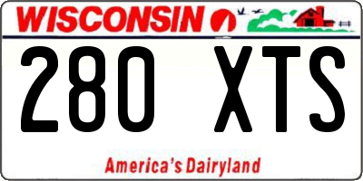 WI license plate 280XTS