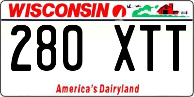 WI license plate 280XTT