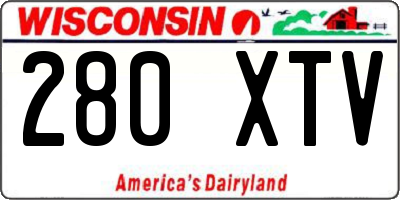 WI license plate 280XTV