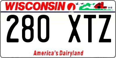 WI license plate 280XTZ