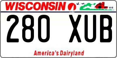 WI license plate 280XUB