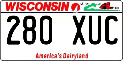 WI license plate 280XUC