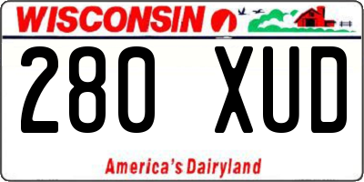 WI license plate 280XUD