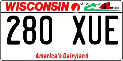 WI license plate 280XUE