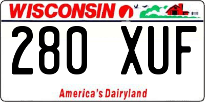 WI license plate 280XUF