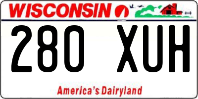 WI license plate 280XUH