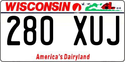 WI license plate 280XUJ