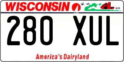 WI license plate 280XUL