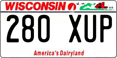 WI license plate 280XUP