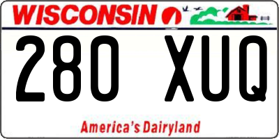 WI license plate 280XUQ