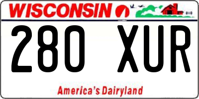 WI license plate 280XUR
