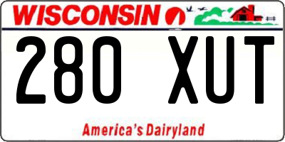 WI license plate 280XUT