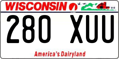 WI license plate 280XUU