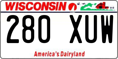 WI license plate 280XUW
