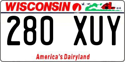 WI license plate 280XUY