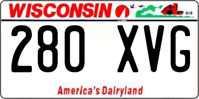 WI license plate 280XVG