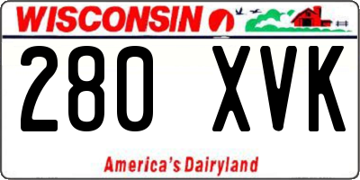WI license plate 280XVK