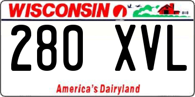 WI license plate 280XVL