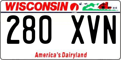 WI license plate 280XVN