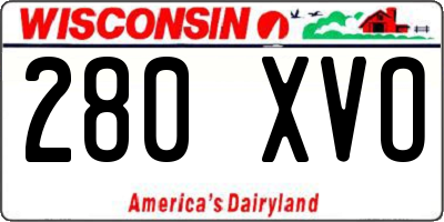 WI license plate 280XVO