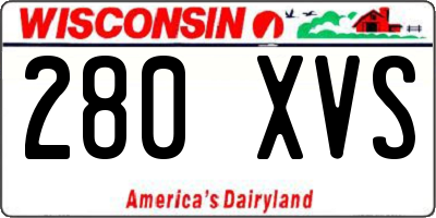 WI license plate 280XVS