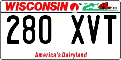WI license plate 280XVT