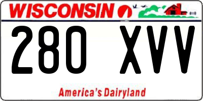 WI license plate 280XVV
