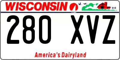WI license plate 280XVZ