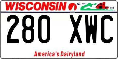 WI license plate 280XWC
