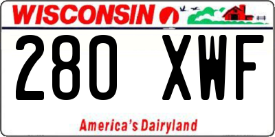 WI license plate 280XWF