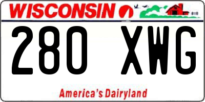 WI license plate 280XWG