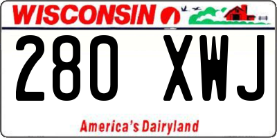 WI license plate 280XWJ