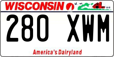WI license plate 280XWM