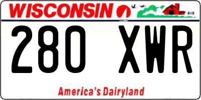 WI license plate 280XWR