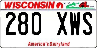 WI license plate 280XWS