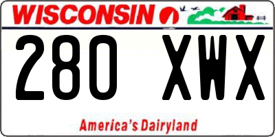 WI license plate 280XWX
